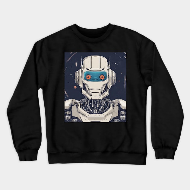 Robot Art Drawing Crewneck Sweatshirt by Abeer Ahmad